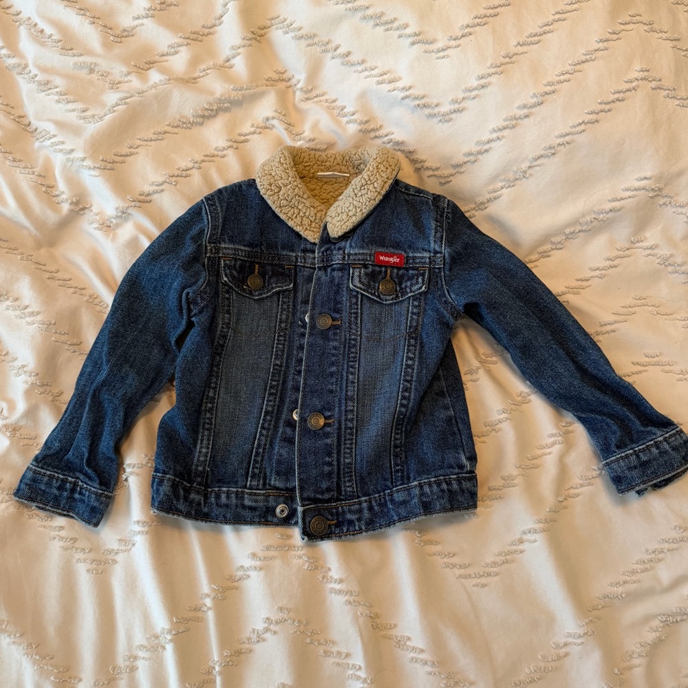 Wrangler Toddler Denim Jacket with Sherpa Collar